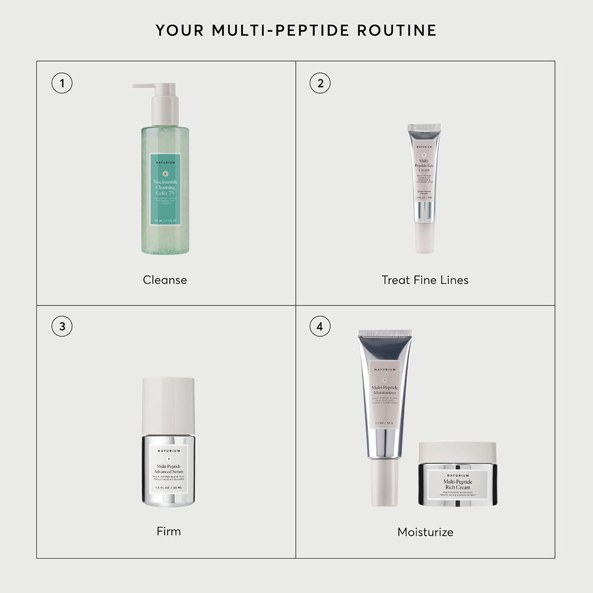 Naturium Multi-Peptide Advanced Serum, Ferulic Acid & Collagen, 1 fl oz