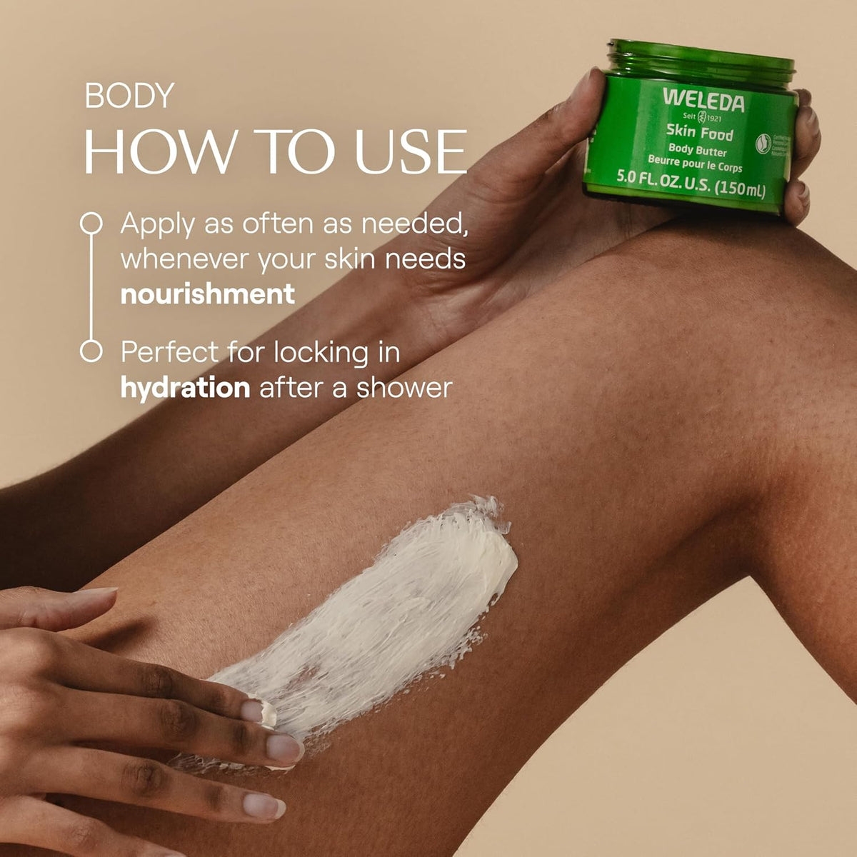 Weleda Skin Food Body Butter 5 Fluid Ounce, Sustainable Glass Jar, Plant Rich Hydrating Moisturizer with Shea and Cocoa Butter, Sweet Almond Oil and Pansy