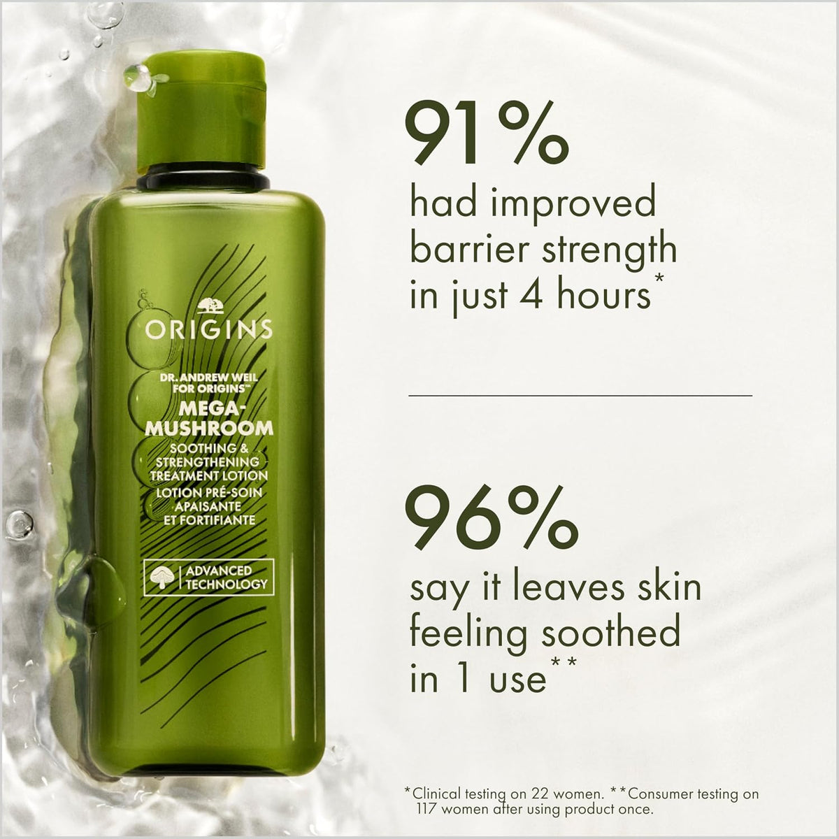 Origins Mega-Mushroom Soothing Treatment Lotion | Great for Sensitive Skin | With Reishi Mushroom
